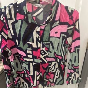 NWOT BIG DART heart print blouse.